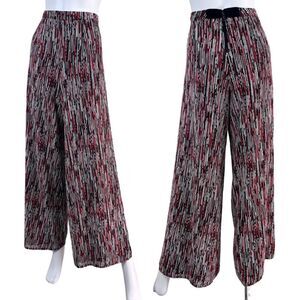 Alice + Olivia Athena Women Size 2 Red Black Palazzo Wide Leg Woven Pant Trouser